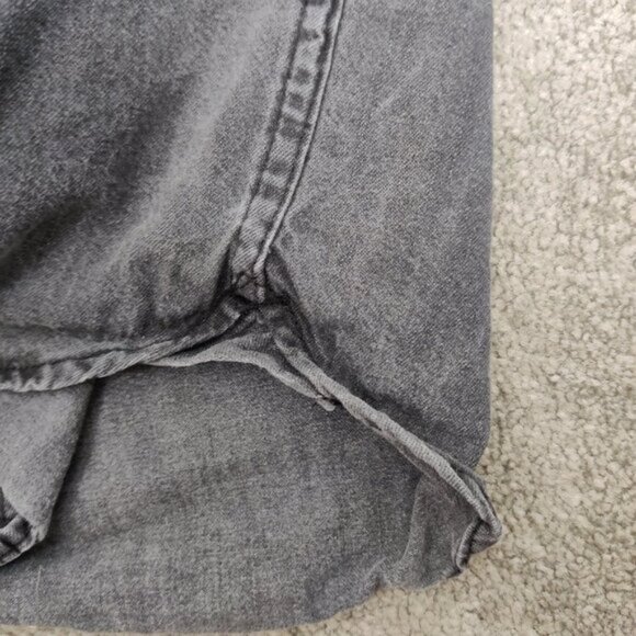 Zara Man's Button Down Jean Shirt in Dark Gray Size Medium Snap Button Western - Picture 10 of 11